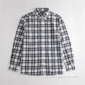 Camicia formale da uomo a quadri a maniche lunghe in cotone scozzese